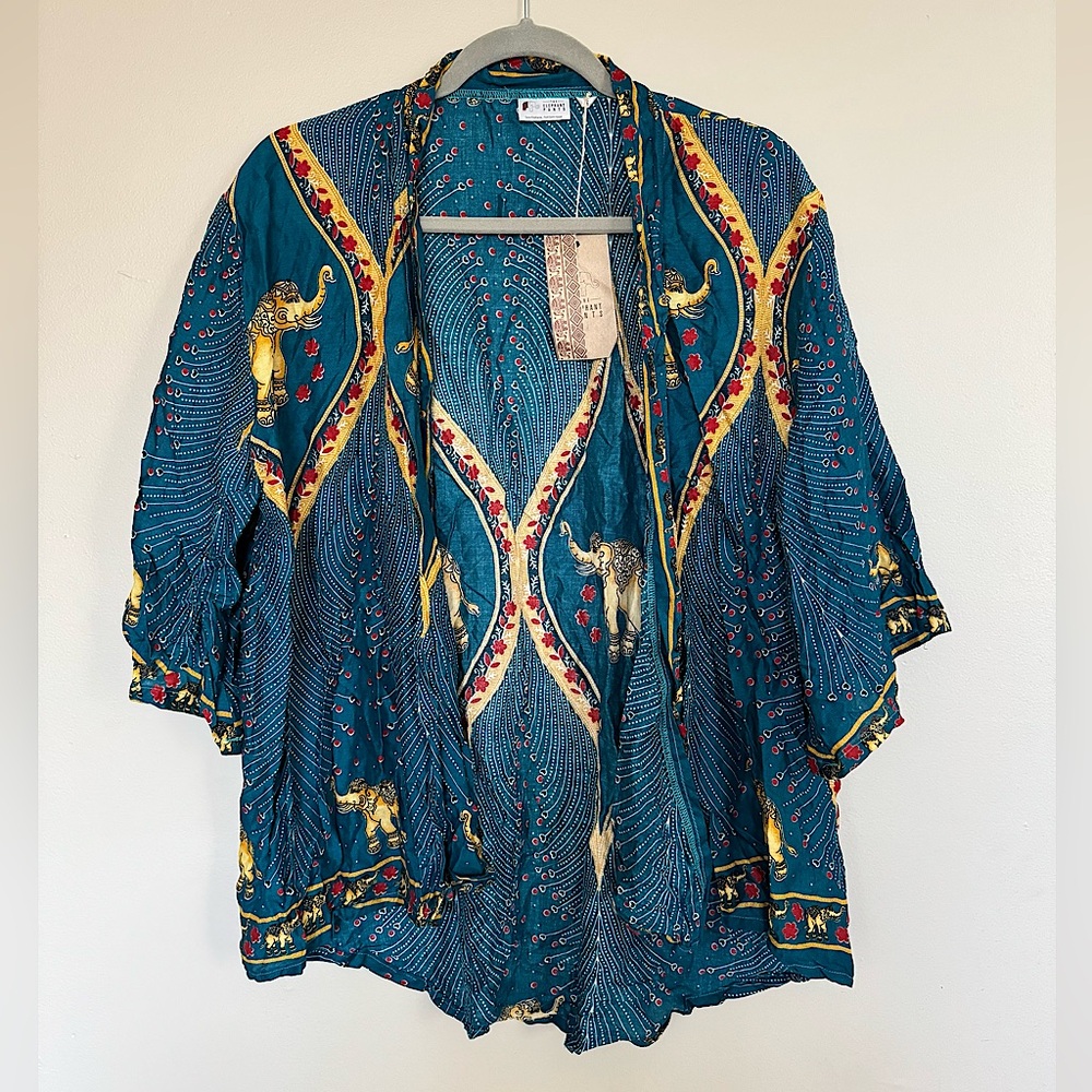 elephant print kimono.